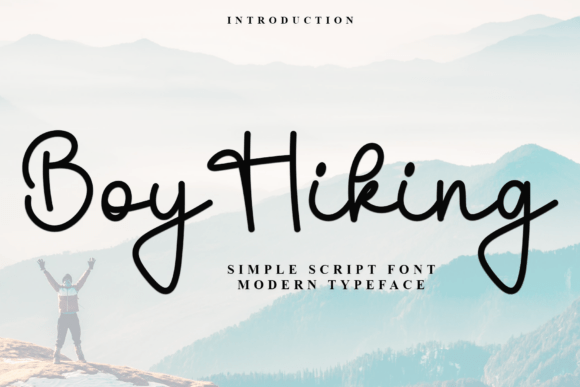 Boy Hiking Font for Handmade Craft Projects